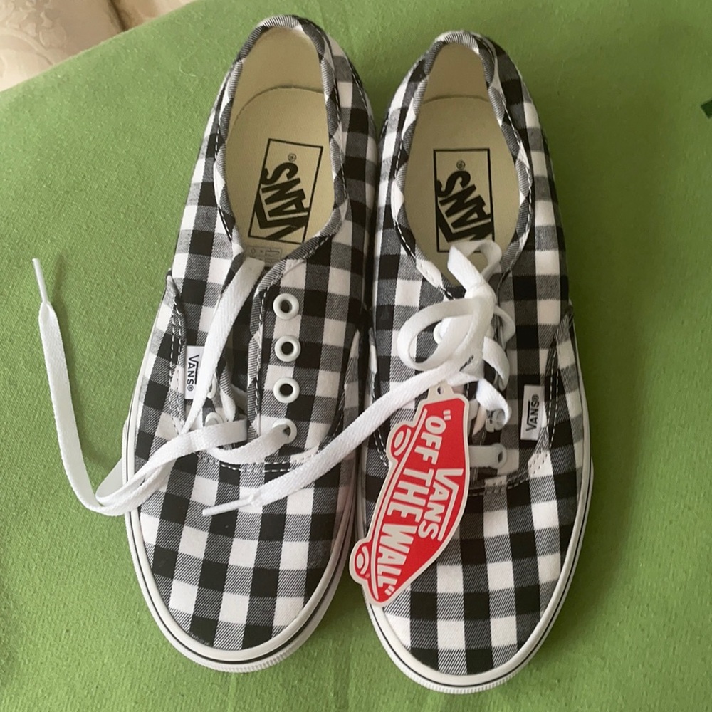 Plaid lace up vans